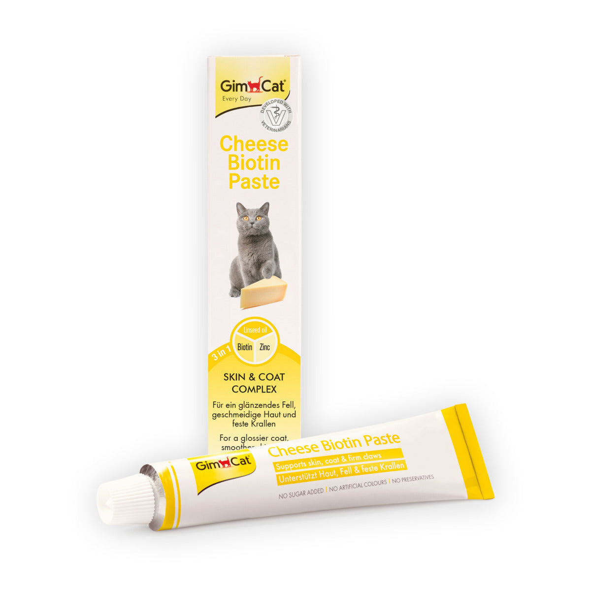 GimCat -  Pâte pour chat Fromage Biotine 200g