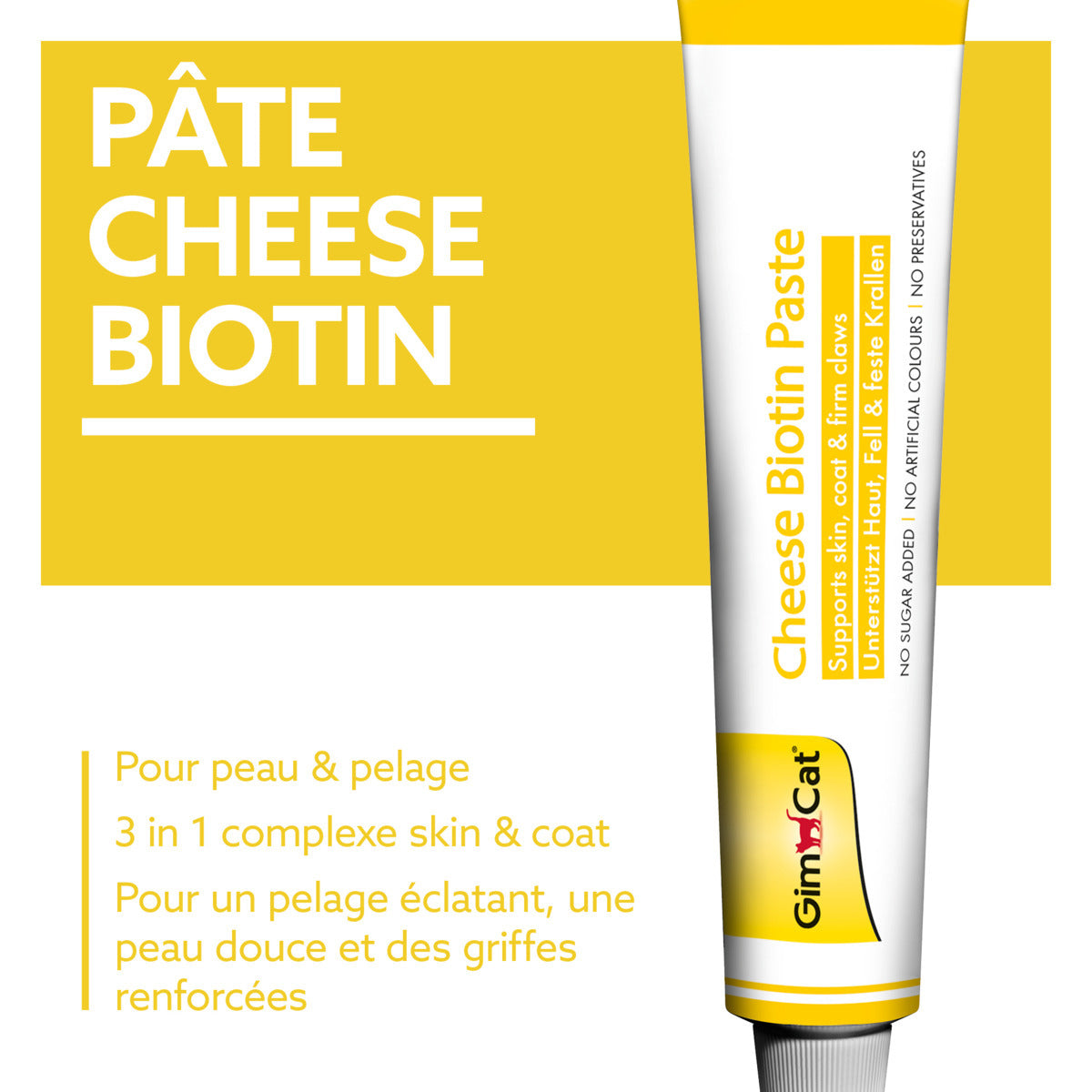 GimCat -  Pâte pour chat Fromage Biotine 200g