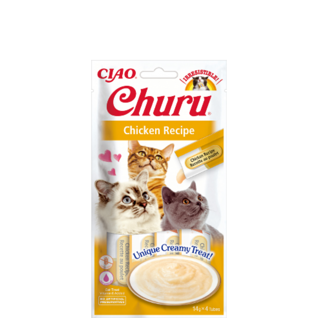 CIAO CHURU - Friandises à lécher pour chat Poulet,  friandises pour chat, 100 % pur et naturel