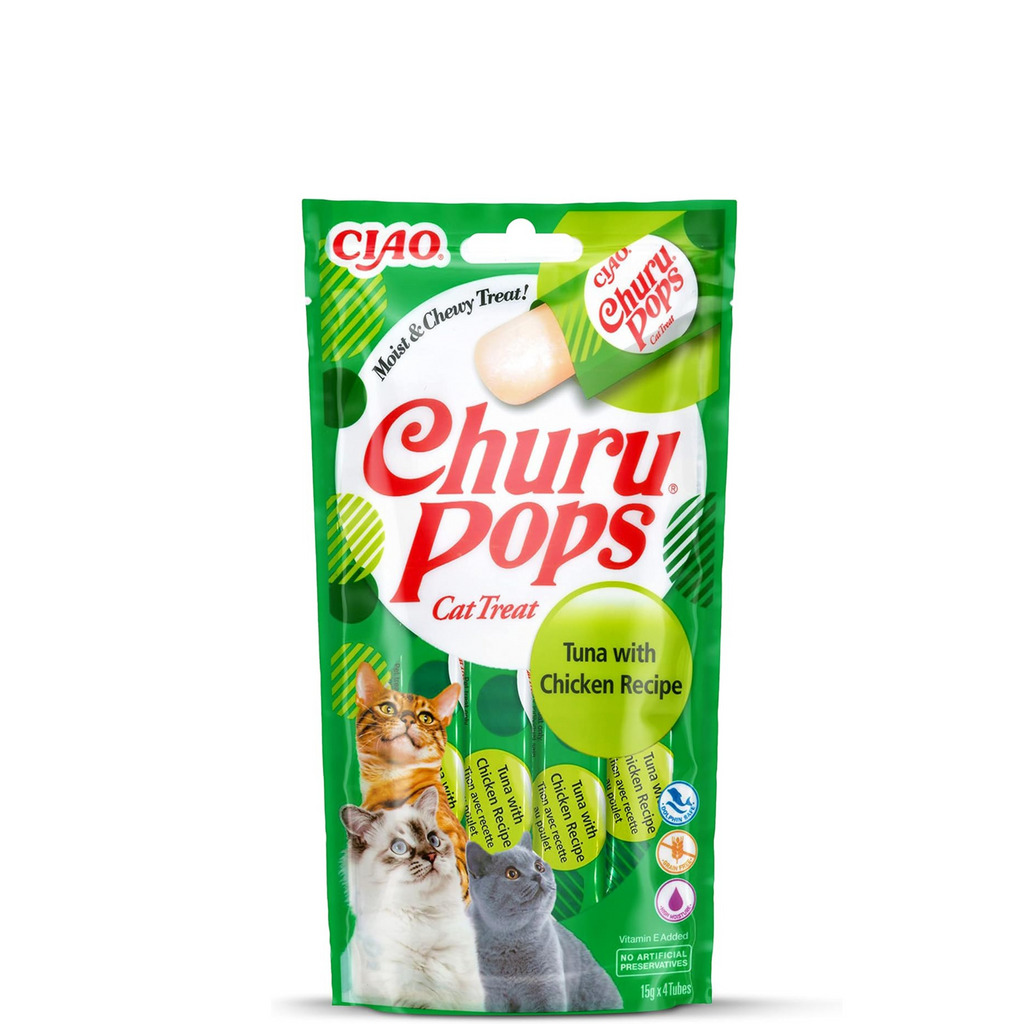 CIAO Churu Pops - Thon & Poulet Les friandises Inaba Churu Pops，moist chewy treat, cat treat