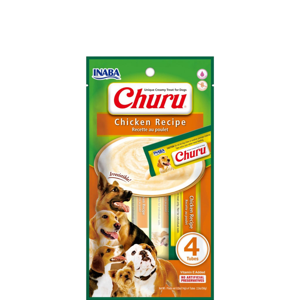 INABA CHURU -  Friandises à lécher pour chien Poulet，ingrédients naturels，Sans céréales, conservateurs ou colorants artificiels