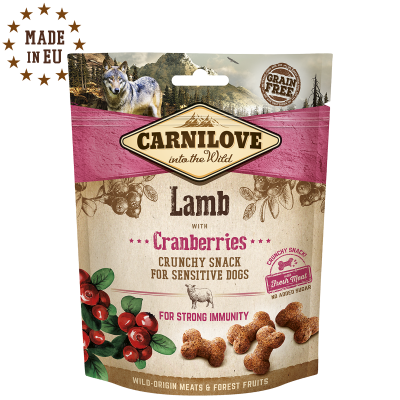 CARNILOVE - Friandises Crunchy Agneau Et Cranberries Pour Chien,Contient des antioxygènes naturels,lamb,chien, snack for sensitive dogs