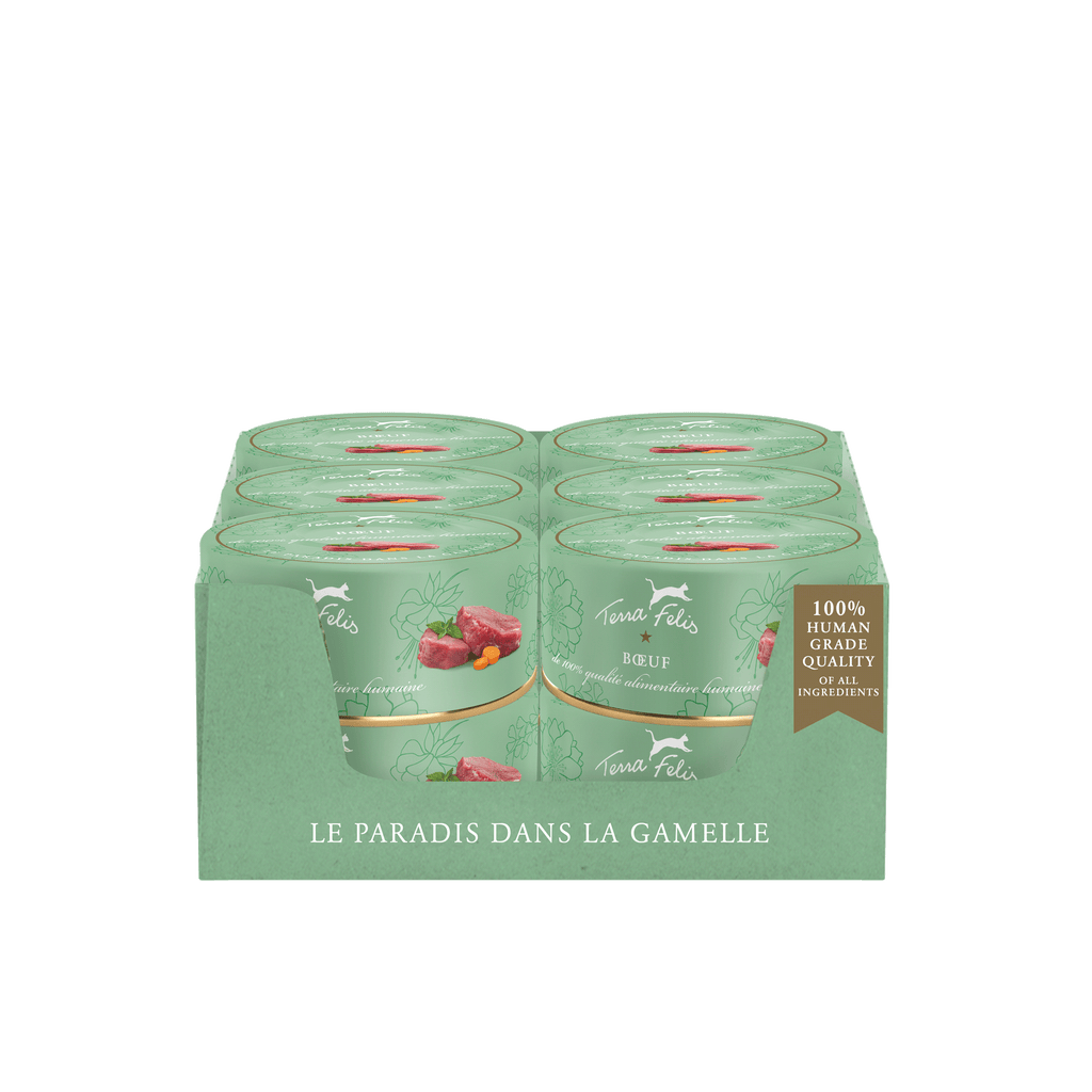 TERRA FELIS - Pâtée Bœuf pour chat 80g, 100% human grade quality of all ingredients