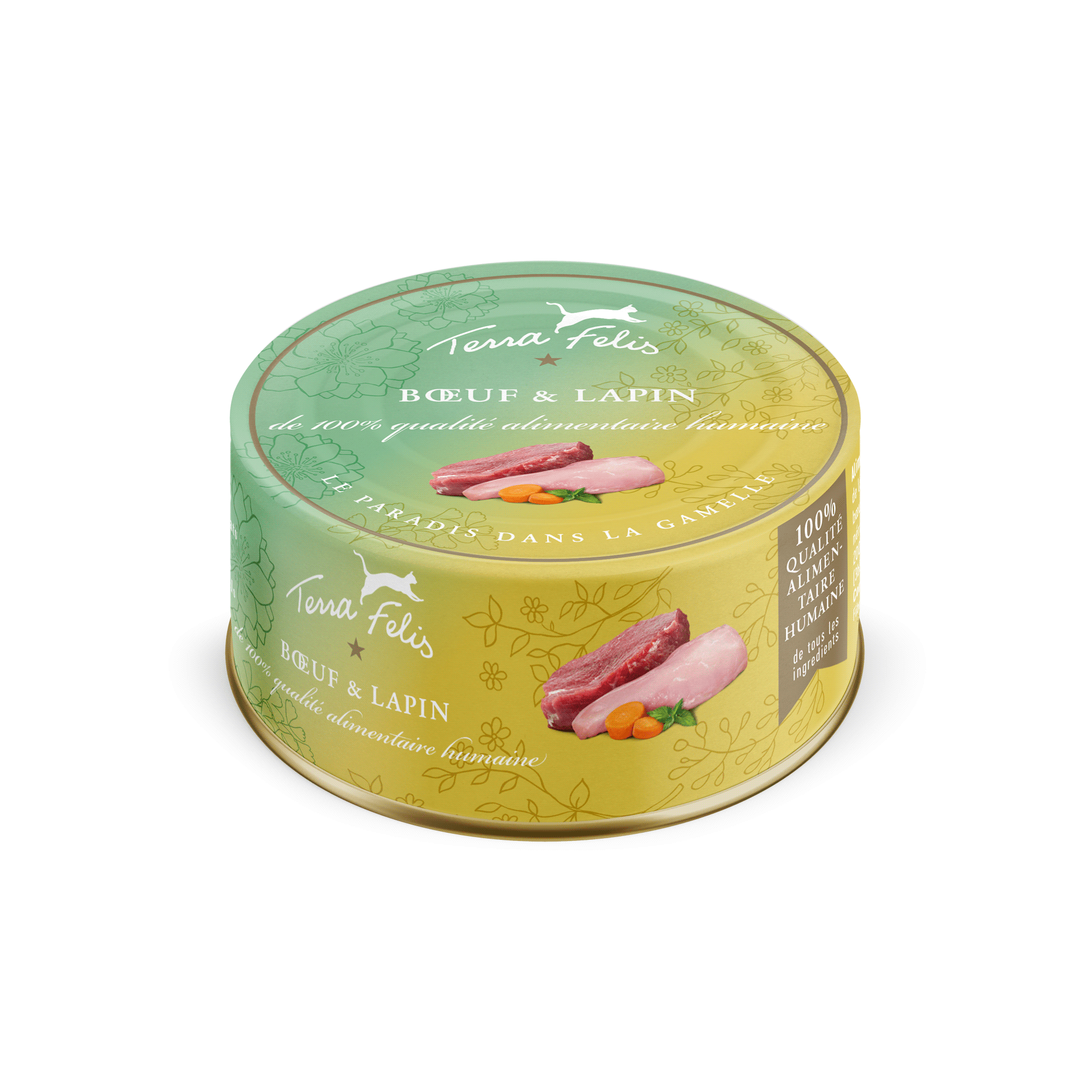 TERRA FELIS - Pâtée Bœuf Et Lapin Pour Chat 80g