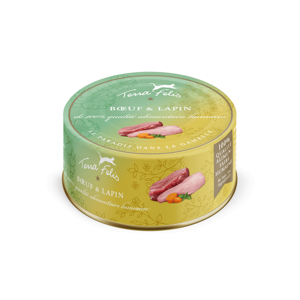 TERRA FELIS - Pâtée Bœuf Et Lapin Pour Chat 80g