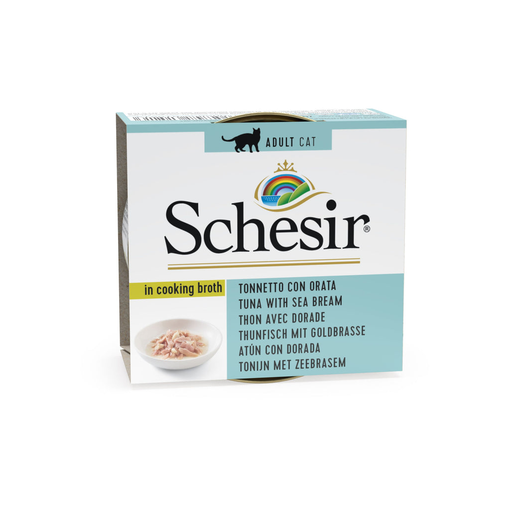 SCHESIR - Filets en Sauce Thon avec Daurade Pour Chat 70G.la santé et au bien-être de l’animal.