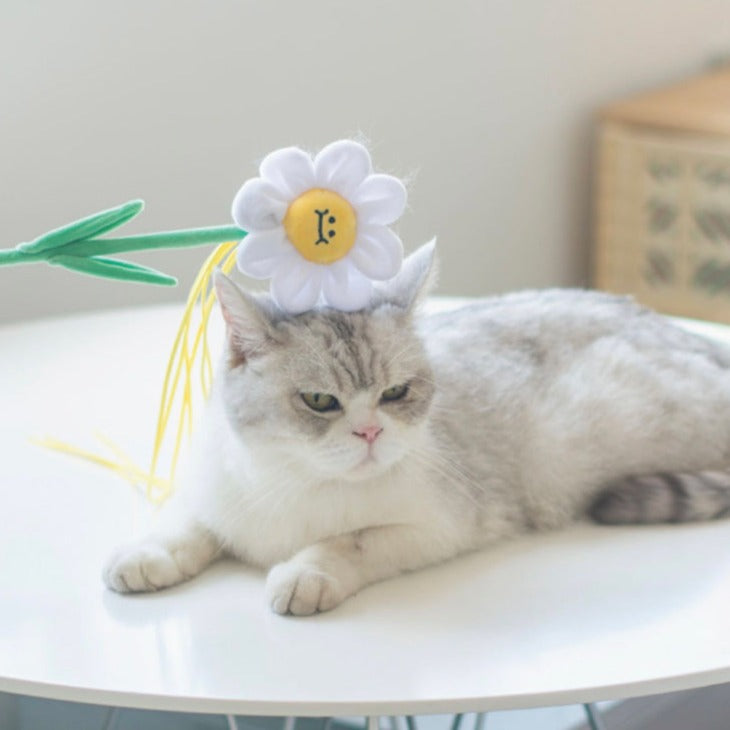 Jouet interactif Purlab - Plumeau fleurs pour chat
