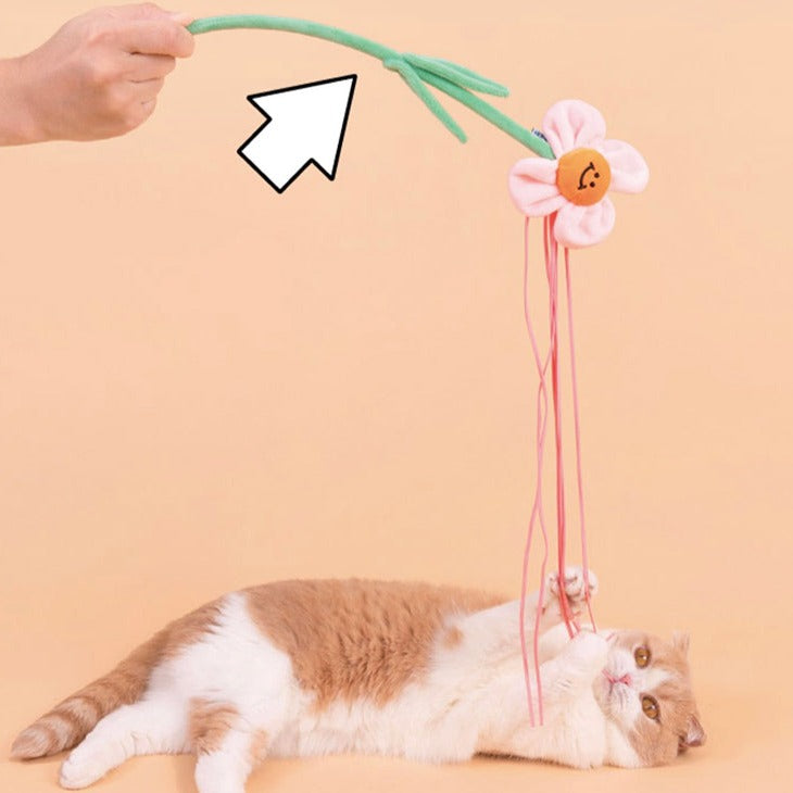 Jouet interactif Purlab - Plumeau fleurs pour chat